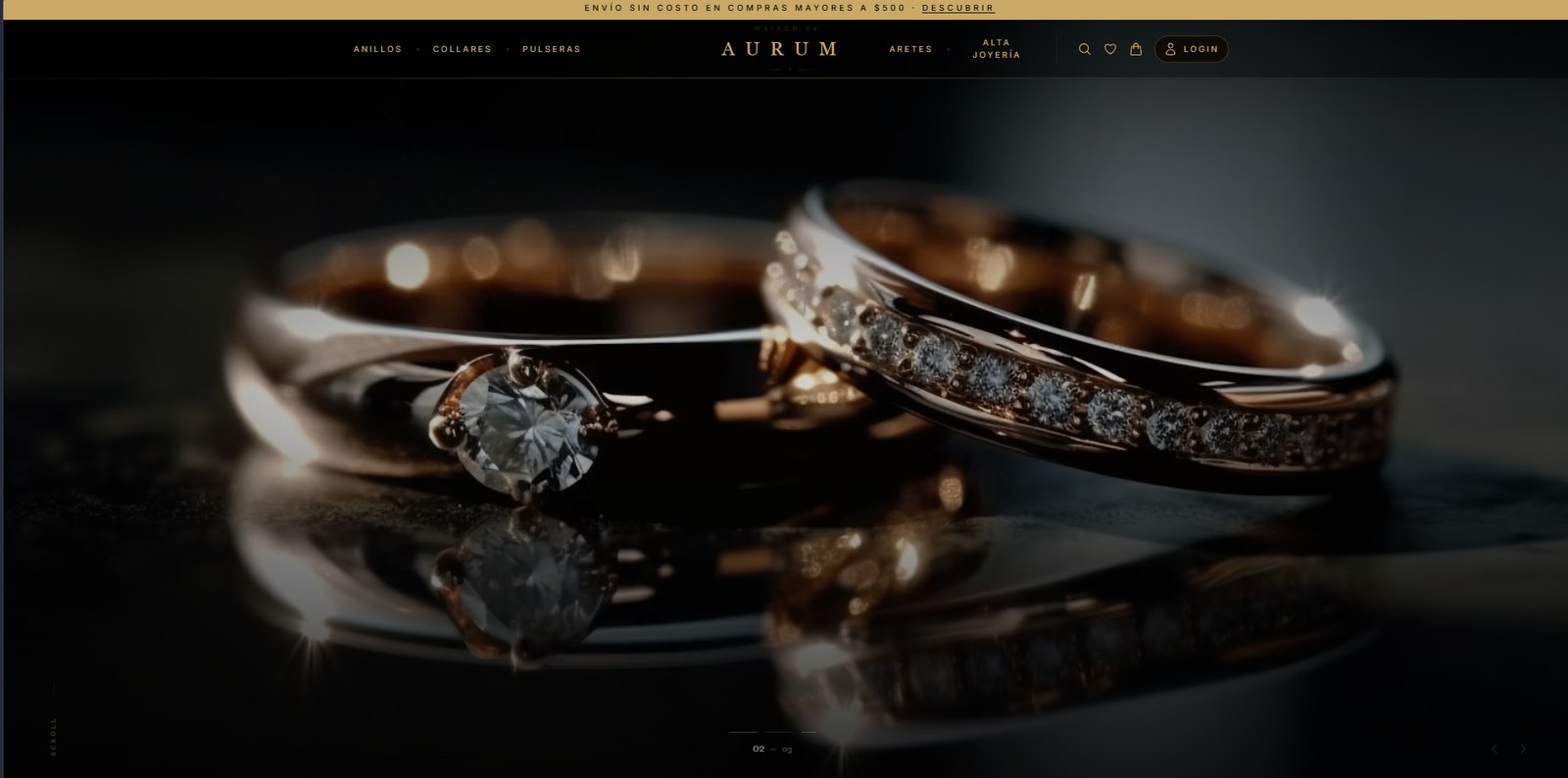 Aurum ecommerce en escritorio